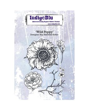 IndigoBlu Wild Poppy A6 Rubber Stamp (IND0373) IndigoBlu Wild Poppy A6 Rubber Stamp (IND0373)