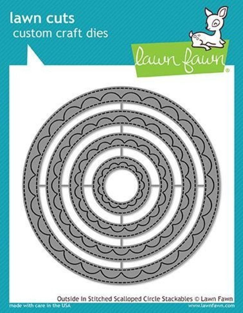 Lawn Fawn Outside In Stiched Scalloped Circle Stackables Dies (LF1504)