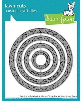 Lawn Fawn Outside In Stiched Scalloped Circle Stackables Dies (LF1504)
