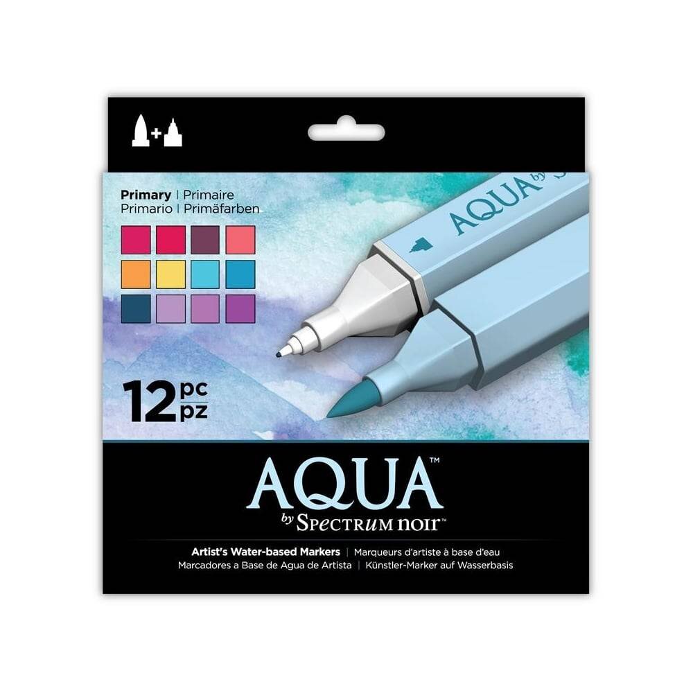 Spectrum Noir Aqua Markers Primary 12 Colors (SPECN-AQ12-PRI)