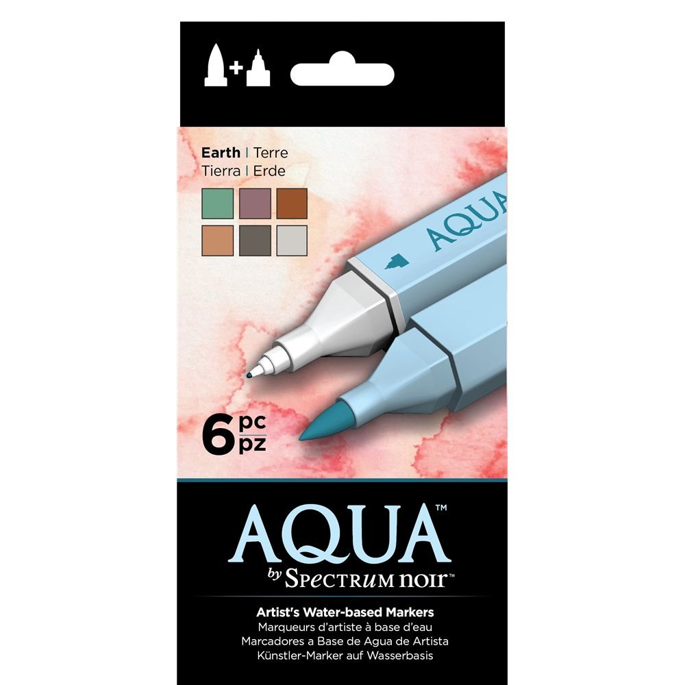 Spectrum Noir Aqua Markers Earth 6 Colors (SPECN-AQ6-EAR)