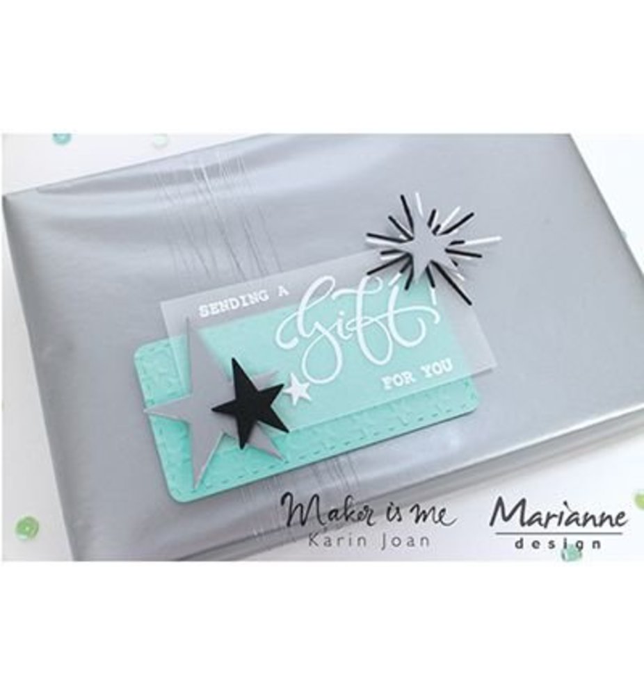 Marianne Design Collectable Giftwrapping Karin's Deer Stars & Tag (COL1442)