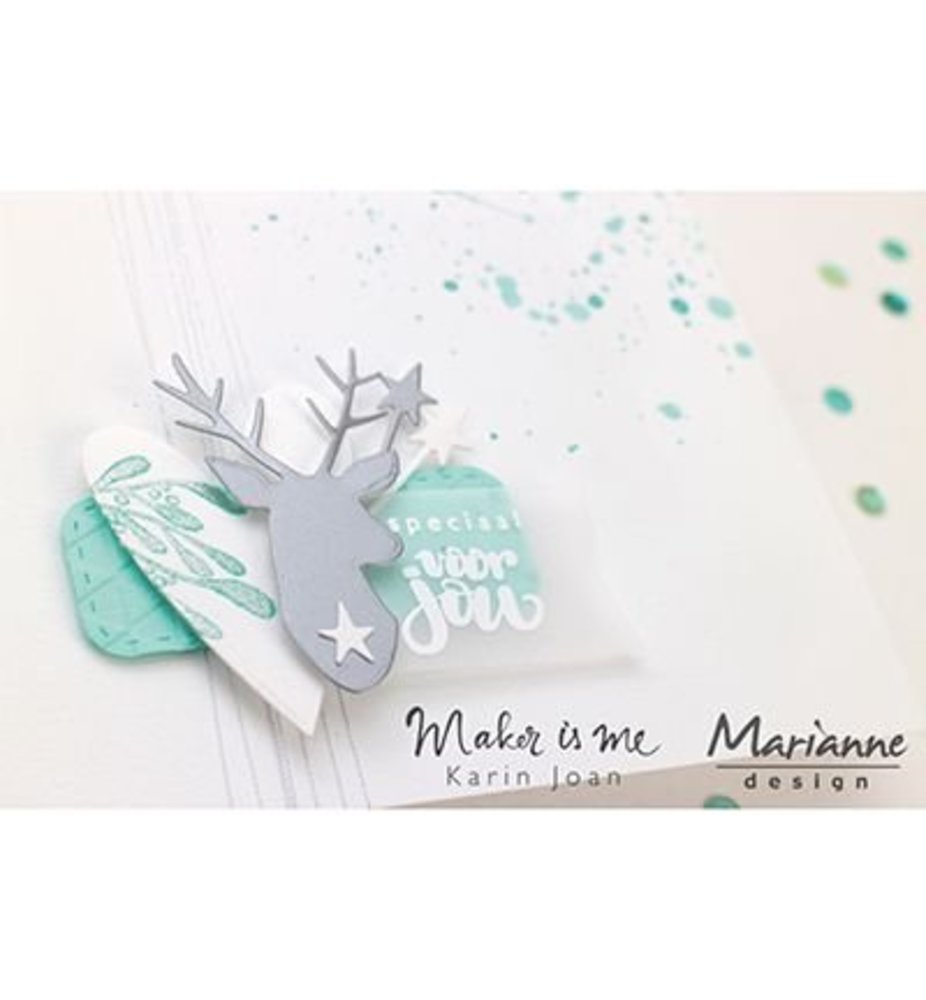 Marianne Design Collectable Giftwrapping Karin's Deer Stars & Tag (COL1442)
