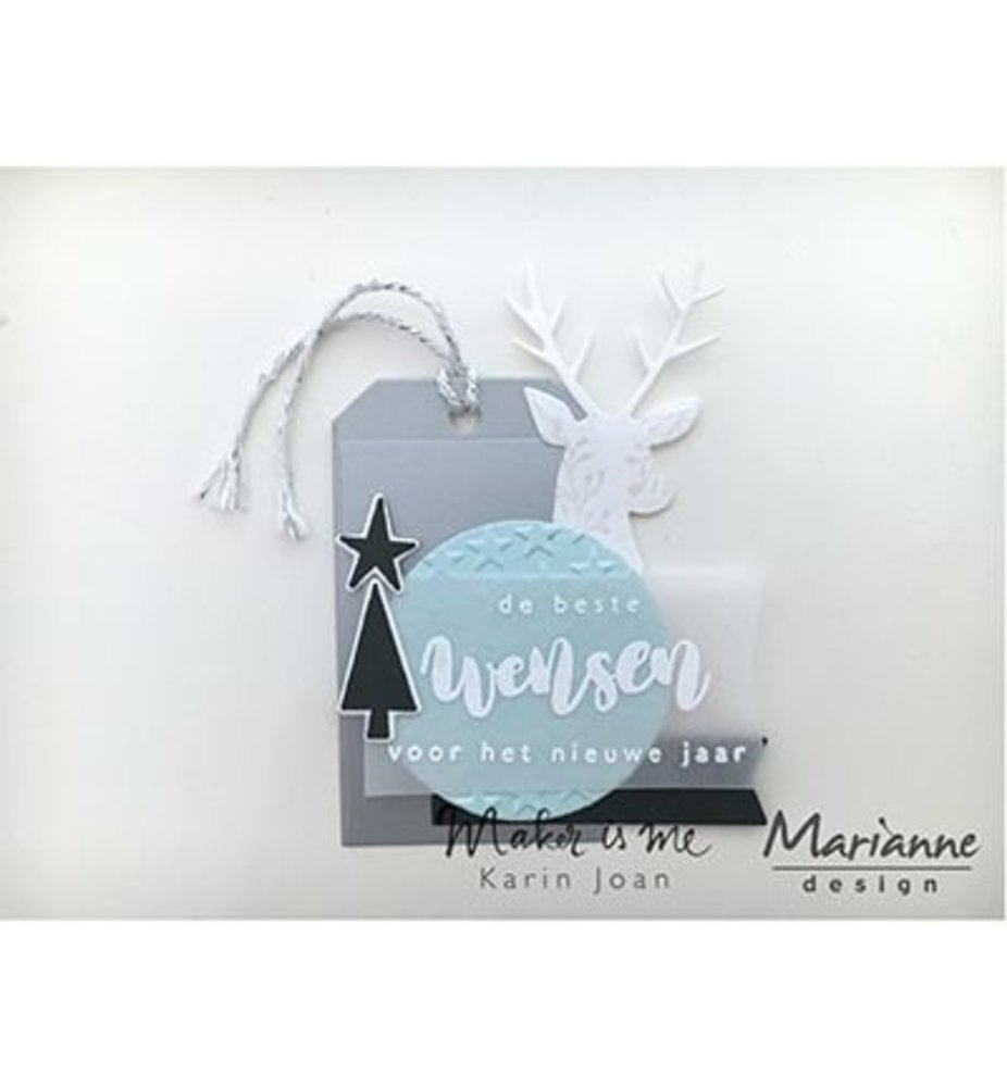 Marianne Design Collectable Giftwrapping Karin's Deer Stars & Tag (COL1442)