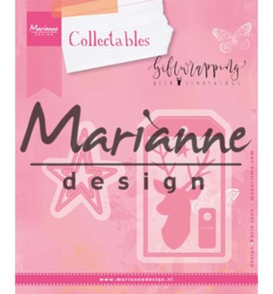 Marianne Design Collectable Giftwrapping Karin's Deer Stars & Tag (COL1442)