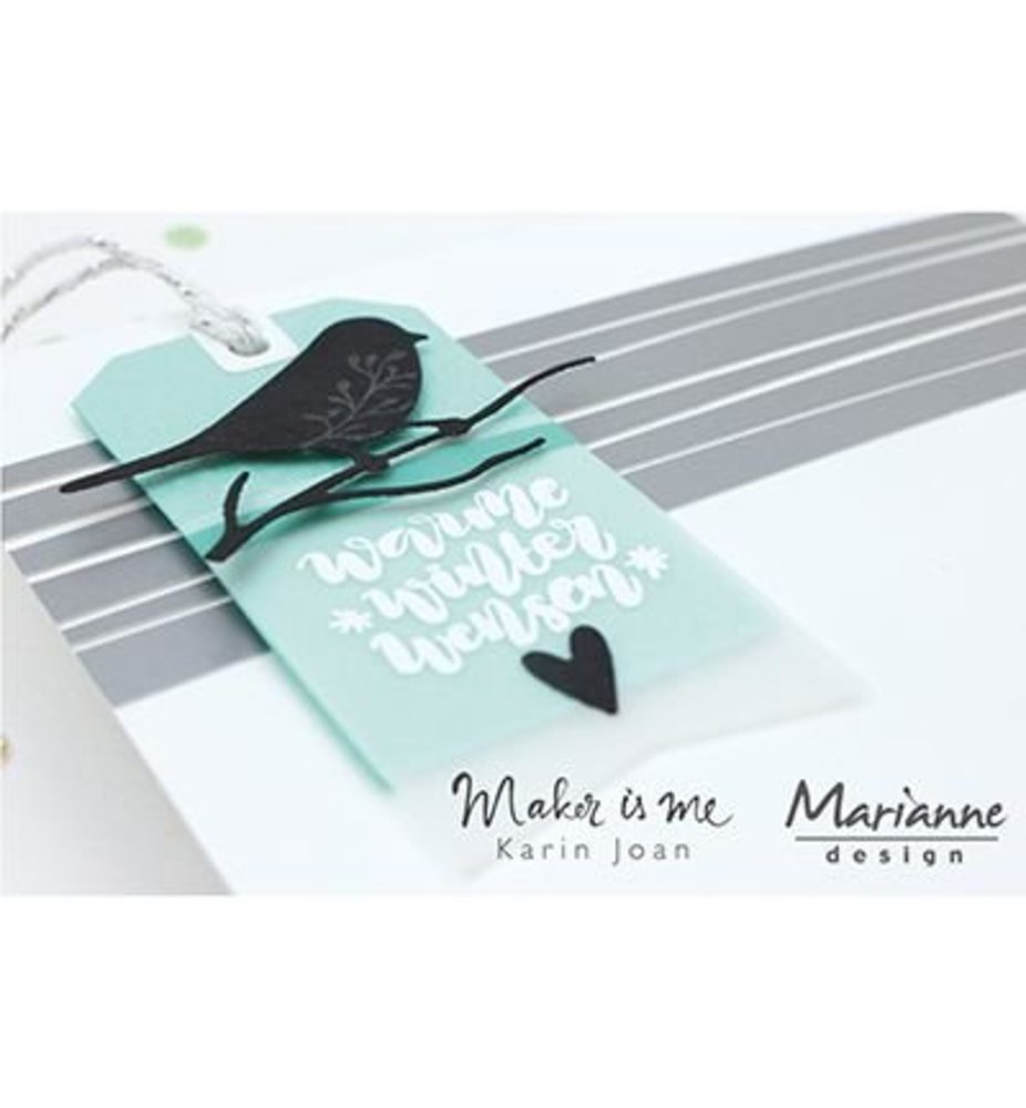 Marianne Design Collectable Giftwrapping Karin's Bird Hearts & Tag (COL1443) Marianne Design Collectable Giftwrapping Karin's Bird Hearts & Tag (COL1443)