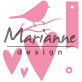 Marianne Design Collectable Giftwrapping Karin's Bird Hearts & Tag (COL1443)