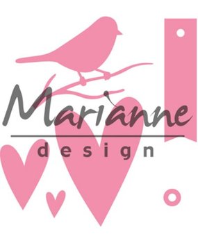 Marianne Design Collectable Giftwrapping Karin's Bird Hearts & Tag (COL1443) Marianne Design Collectable Giftwrapping Karin's Bird Hearts & Tag (COL1443)