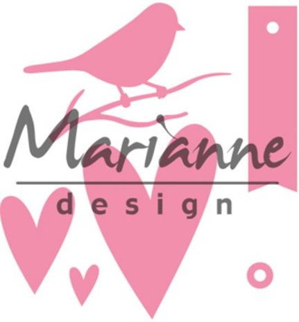 Marianne Design Collectable Giftwrapping Karin's Bird Hearts & Tag (COL1443) Marianne Design Collectable Giftwrapping Karin's Bird Hearts & Tag (COL1443)