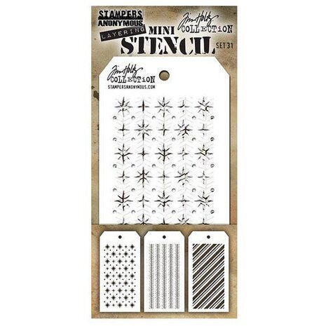 Stampers Anonymous Tim Holtz Mini Layering Stencil Set 31 (THMST031) Stampers Anonymous Tim Holtz Mini Layering Stencil Set 31 (THMST031)