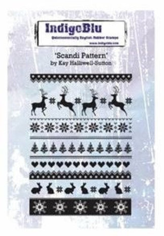 IndigoBlu Scandi Pattern A6 Rubber Stamp (IND0381)