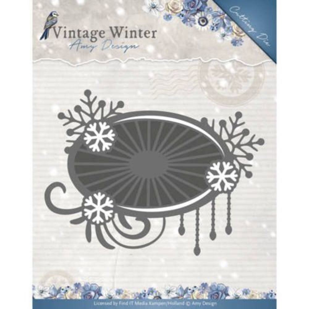 Amy Design Vintage Winter Snowflake Swirl Label Die (ADD10124) Amy Design Vintage Winter Snowflake Swirl Label Die (ADD10124)