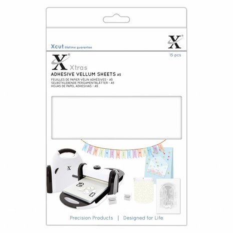 Xcut Xtra A5 Adhesive Vellum Sheets White (15pcs) (XCU 174423)