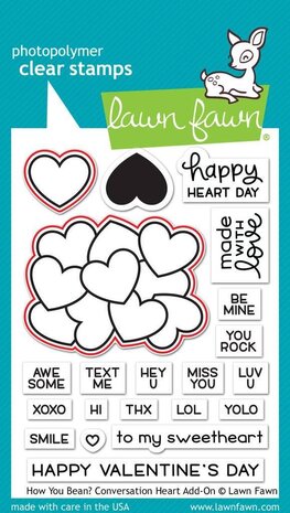 Lawn Fawn How You Bean? Conversation Heart Add-On Dies (LF1554)