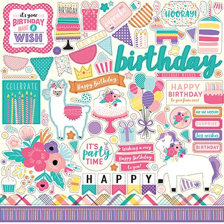 Echo Park Happy Birthday Girl 12x12 Inch Collection Kit Hbg140016