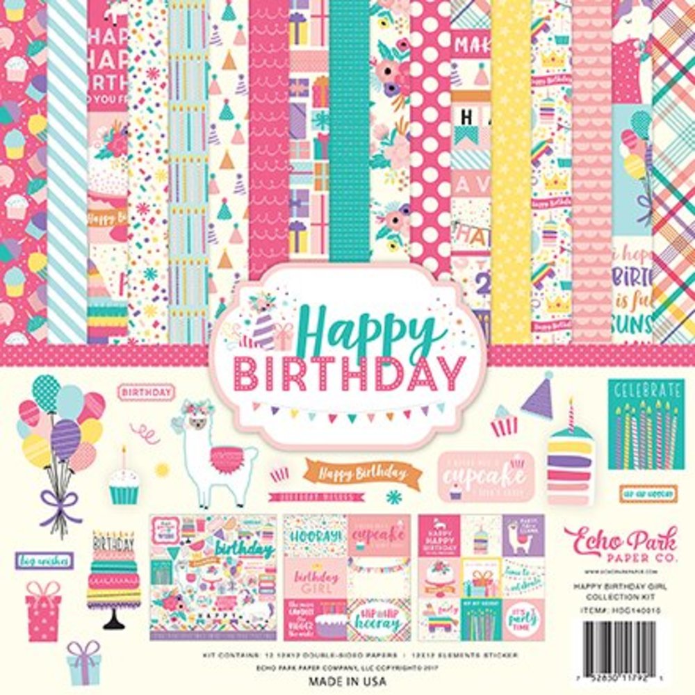 Echo Park Happy Birthday Girl 12x12 Inch Collection Kit (HBG140016) Echo Park Happy Birthday Girl 12x12 Inch Collection Kit (HBG140016)