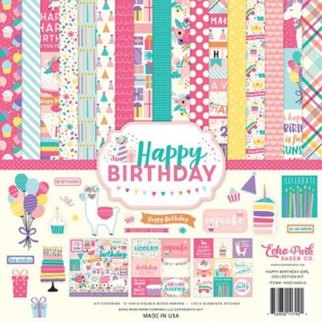 Echo Park Happy Birthday Girl 12x12 Inch Collection Kit (HBG140016) Echo Park Happy Birthday Girl 12x12 Inch Collection Kit (HBG140016)