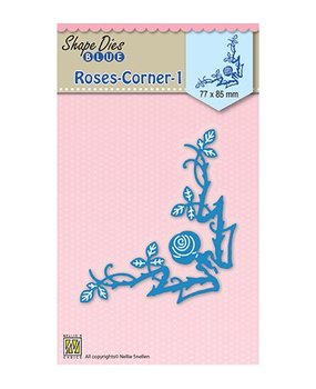 Nellie Snellen Shape Die Blue Roses Corner 1 (SDB036)