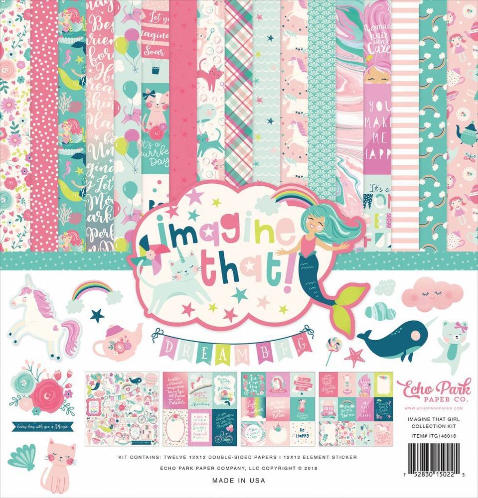 Echo Park Imagine That Girl 12x12 Inch Collection Kit (ITG146016)
