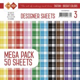 Card Deco Designer Sheets Tartan Bright Colors 6x6 Inch Mega Pack (CDDSMP003)