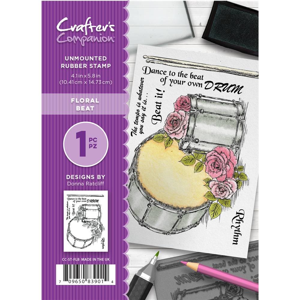 Crafter's Companion Floral Beat Unmounted Rubber Stamp Set (CC-ST-FLB)