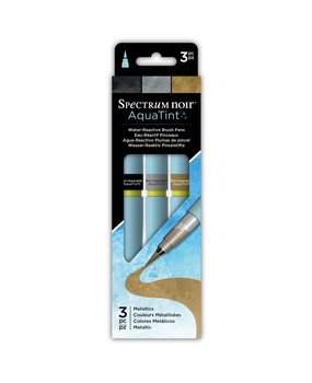 Spectrum Noir Aquatint Water-Reactive Brush Pens Metallics (SPECN-AQTNT-MET3) Spectrum Noir Aquatint Water-Reactive Brush Pens Metallics (SPECN-AQTNT-MET3)
