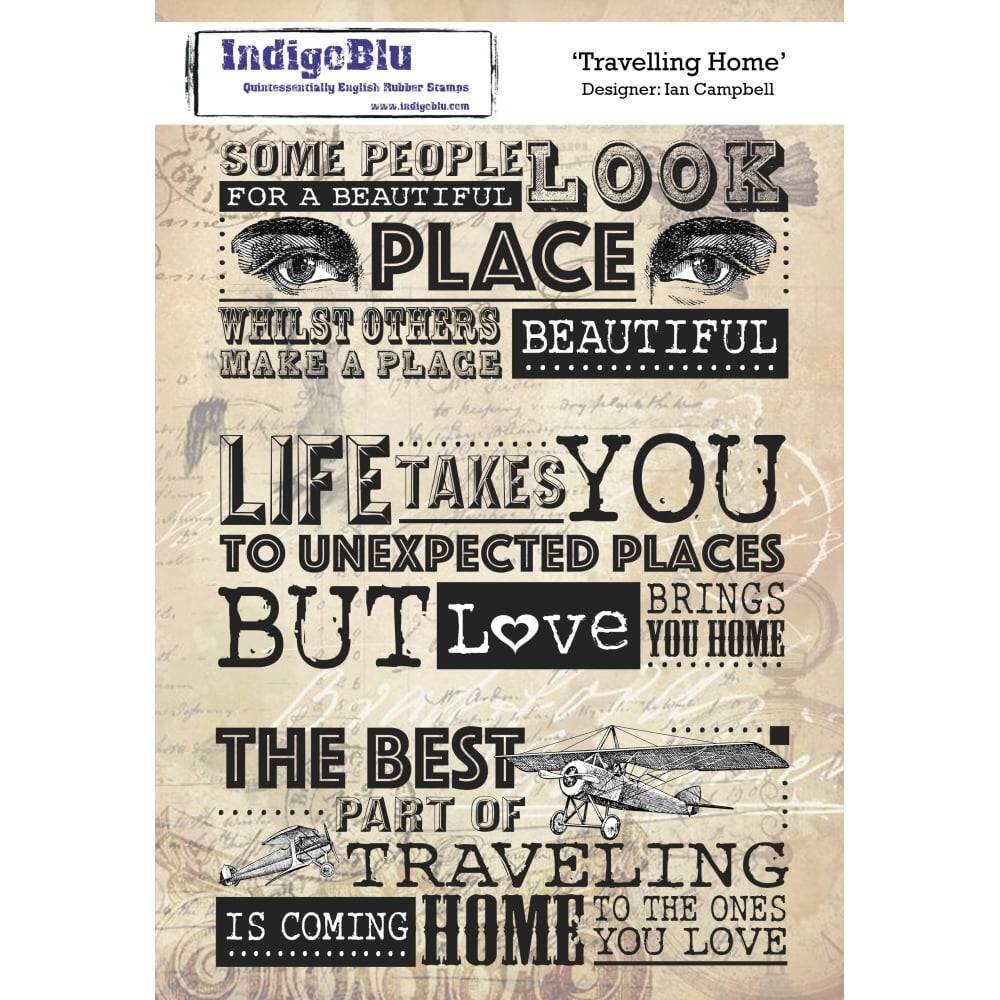 IndigoBlu Travelling Home A5 Rubber Stamp (IND0397) IndigoBlu Travelling Home A5 Rubber Stamp (IND0397)