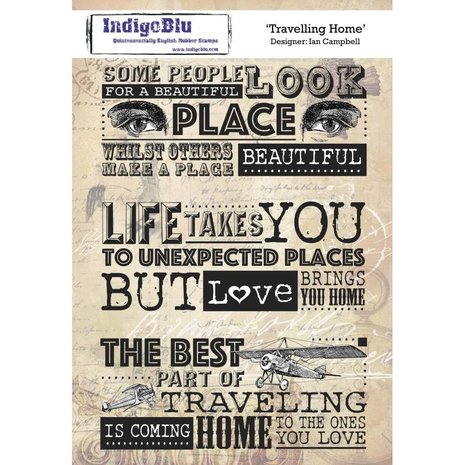 IndigoBlu Travelling Home A5 Rubber Stamp (IND0397) IndigoBlu Travelling Home A5 Rubber Stamp (IND0397)