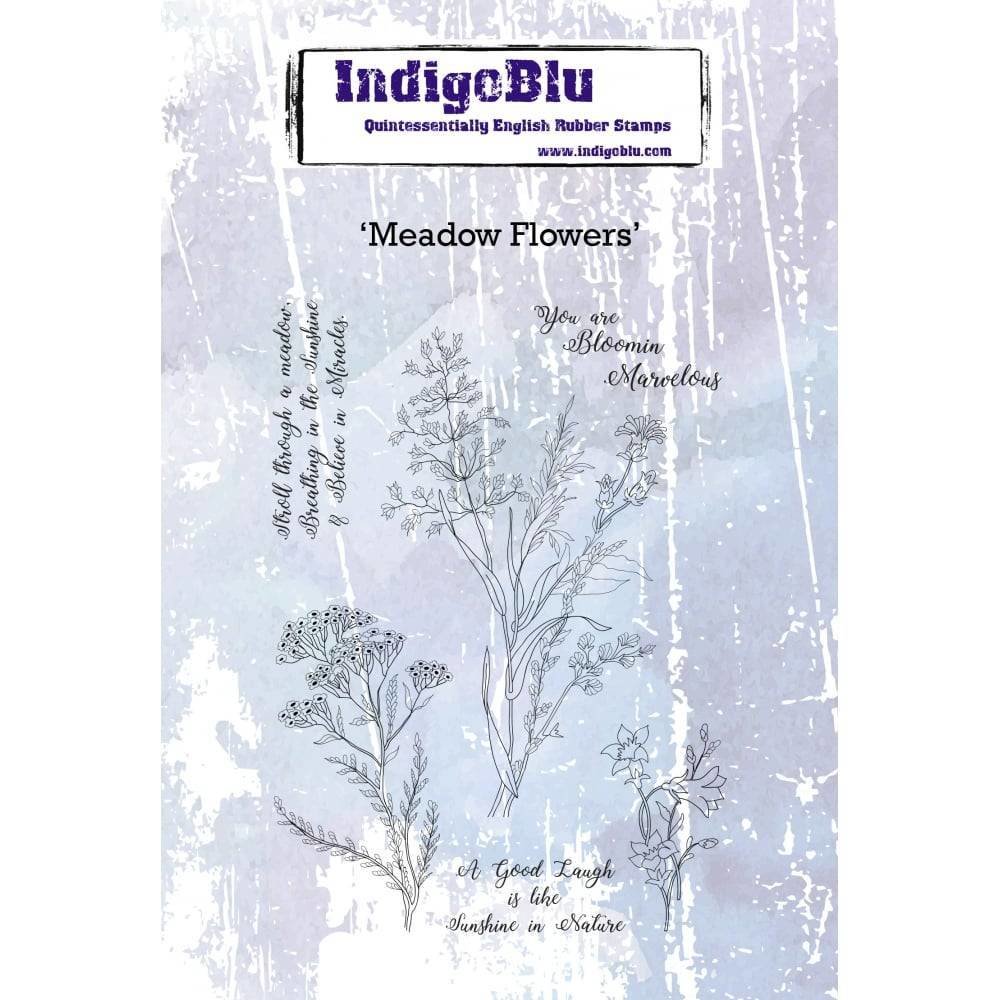 IndigoBlu Meadow Flowers A6 Rubber Stamp (IND0416) IndigoBlu Meadow Flowers A6 Rubber Stamp (IND0416)