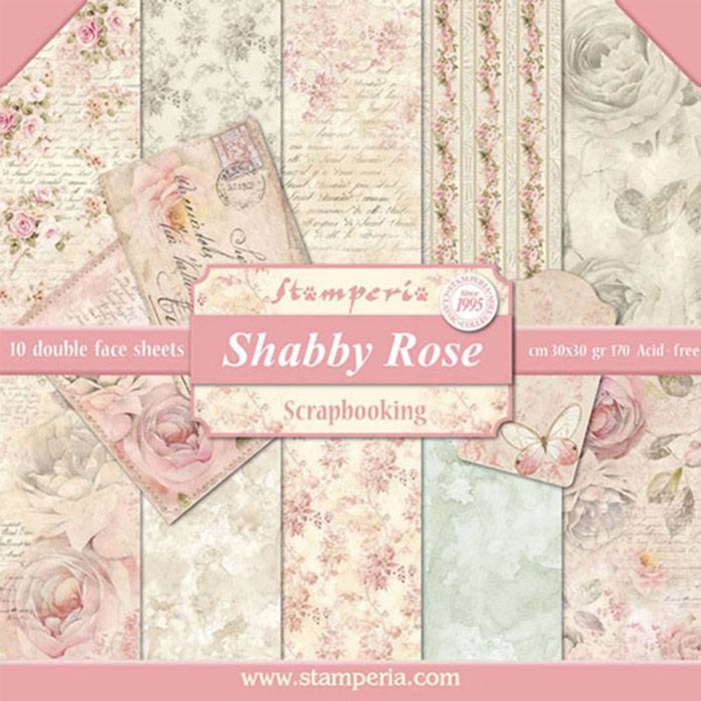 Stamperia Shabby Rose 12x12 Inch Paper Pack (SBBL12) Stamperia Shabby Rose 12x12 Inch Paper Pack (SBBL12)