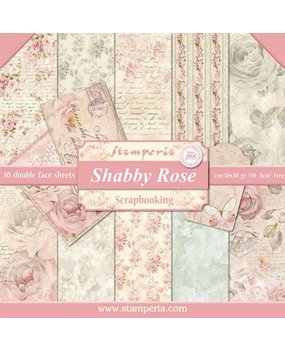 Stamperia Shabby Rose 12x12 Inch Paper Pack (SBBL12)* Stamperia Shabby Rose 12x12 Inch Paper Pack (SBBL12)*