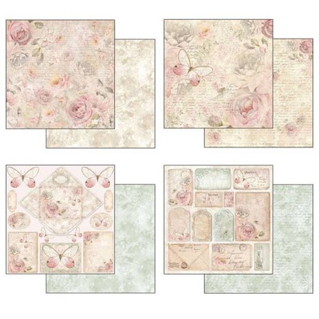 Stamperia Shabby Rose 12x12 Inch Paper Pack (SBBL12) Stamperia Shabby Rose 12x12 Inch Paper Pack (SBBL12)