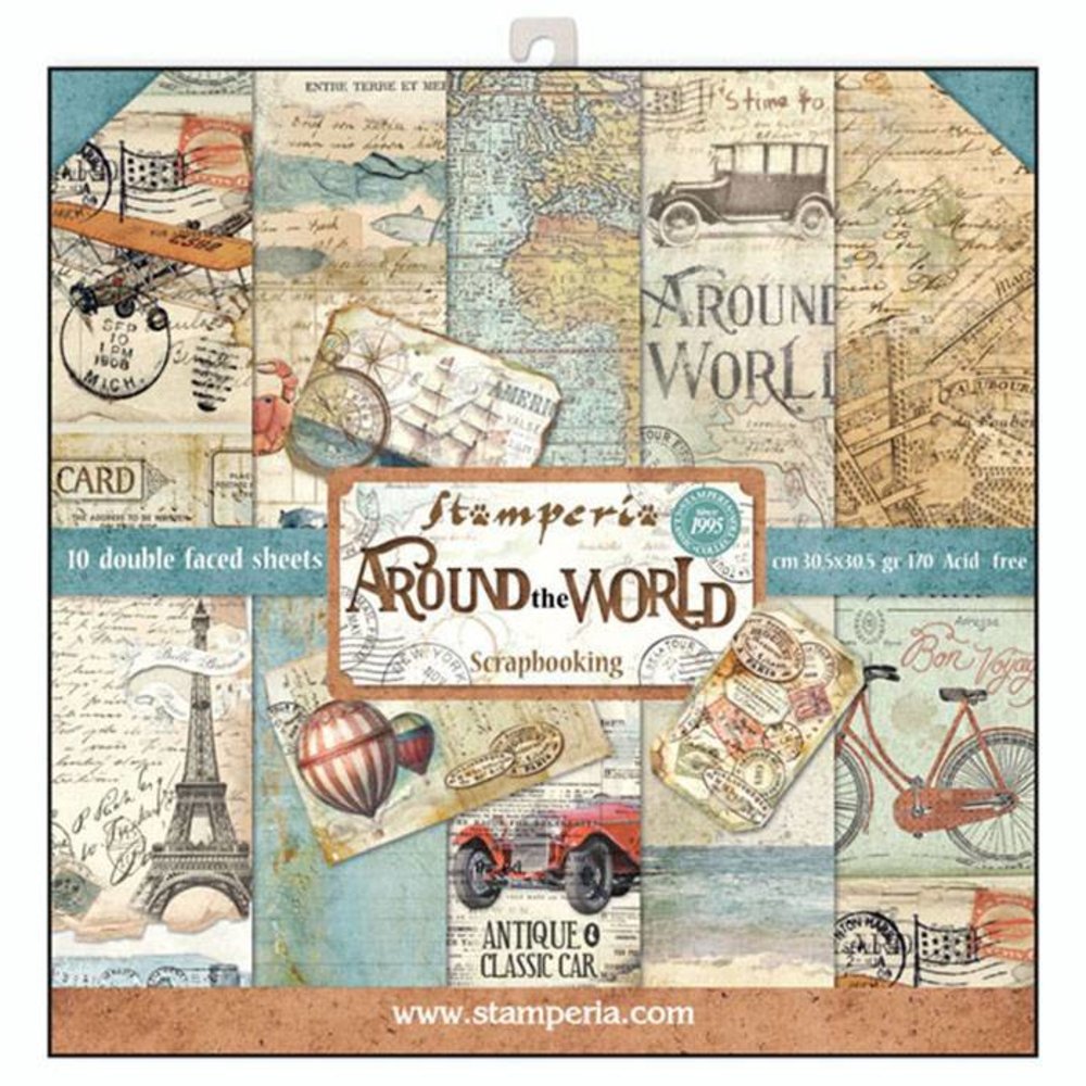 Stamperia Around the World 12x12 Inch Paper Pack (SBBL28) Stamperia Around the World 12x12 Inch Paper Pack (SBBL28)