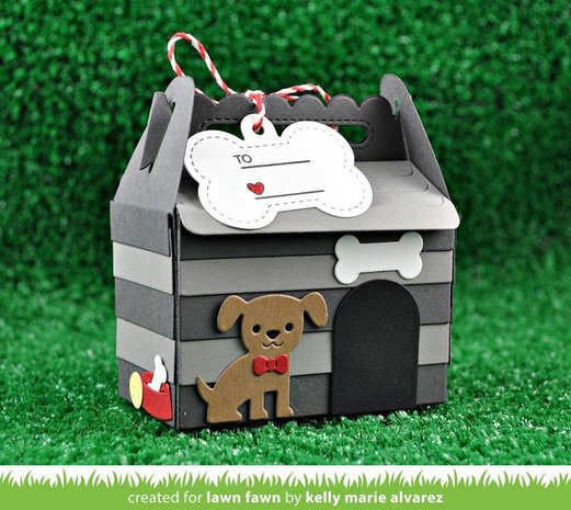 Lawn Fawn Scalloped Treat Box Dog House Add-On Dies (LF1704)