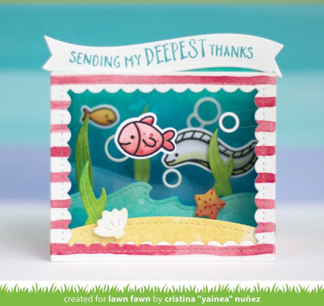Lawn Fawn Shadow Box Card Ocean Add-On Dies (LF1705) Lawn Fawn Shadow Box Card Ocean Add-On Dies (LF1705)