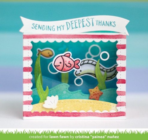 Lawn Fawn Shadow Box Card Ocean Add-On Dies (LF1705) Lawn Fawn Shadow Box Card Ocean Add-On Dies (LF1705)