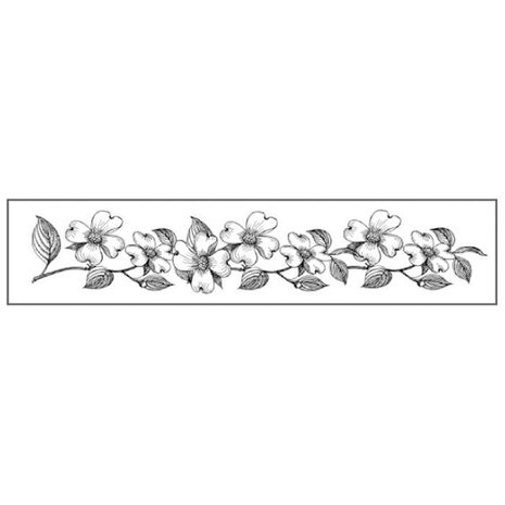 Stamperia Natural Rubber Stamp Flowers Bordure (WTKCC77)