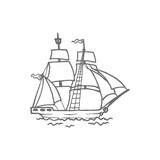 Couture Creations Tall Ship Mini Clear Stamp (CO726156)
