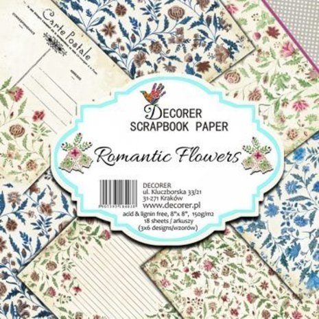 Decorer Romantic Flowers , 8x8 Inch Paper Pack (B16-403) Decorer Romantic Flowers , 8x8 Inch Paper Pack (B16-403)