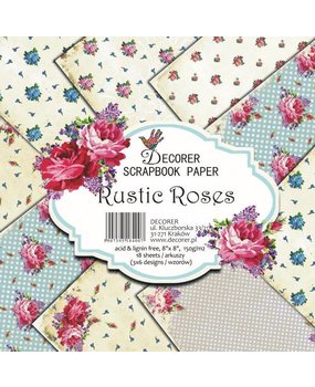 Decorer Rustic Roses , 8x8 Inch Paper Pack (B2-400) Decorer Rustic Roses , 8x8 Inch Paper Pack (B2-400)