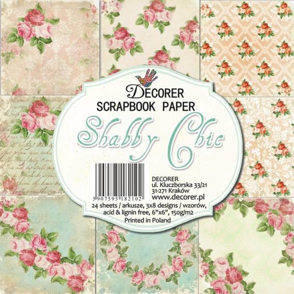 Decorer Shabby Chic 6x6 Inch Paper Pack (C6-210)