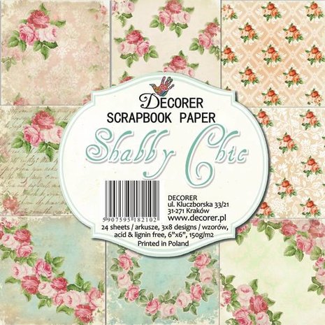 Decorer Shabby Chic 6x6 Inch Paper Pack (C6-210)