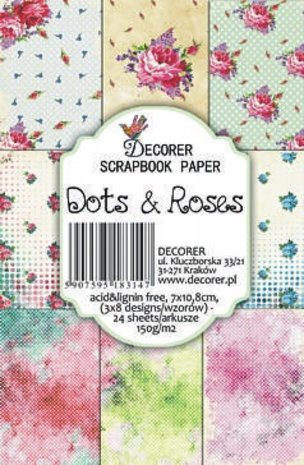 Decorer Dots & Roses Paper Pack (7x10,8cm) (M22) Decorer Dots & Roses Paper Pack (7x10,8cm) (M22)