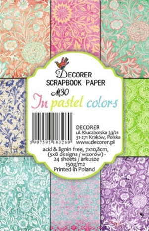 Decorer In Pastel Colors Paper Pack (7x10,8cm) (M30) Decorer In Pastel Colors Paper Pack (7x10,8cm) (M30)
