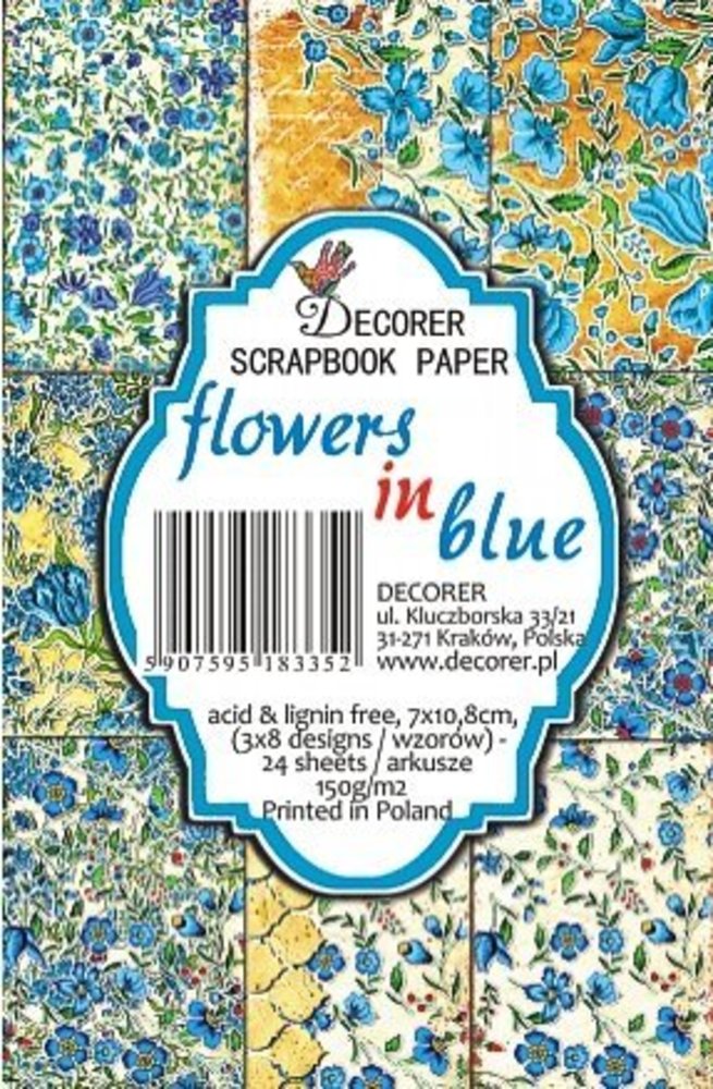 Decorer Flowers in Blue Paper Pack (7x10,8cm) (M39) Decorer Flowers in Blue Paper Pack (7x10,8cm) (M39)