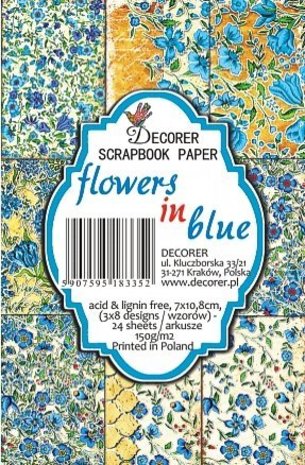 Decorer Flowers in Blue Paper Pack (7x10,8cm) (M39) Decorer Flowers in Blue Paper Pack (7x10,8cm) (M39)