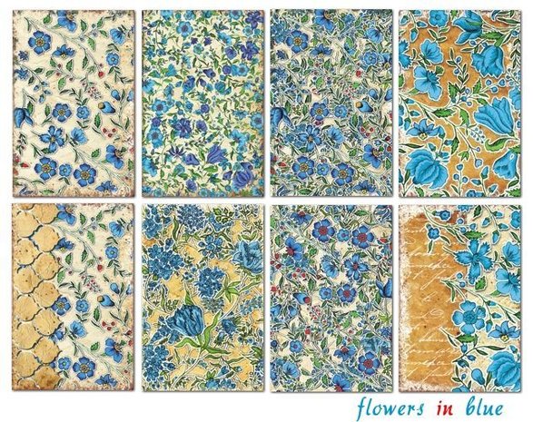 Decorer Flowers in Blue Paper Pack (7x10,8cm) (M39) Decorer Flowers in Blue Paper Pack (7x10,8cm) (M39)