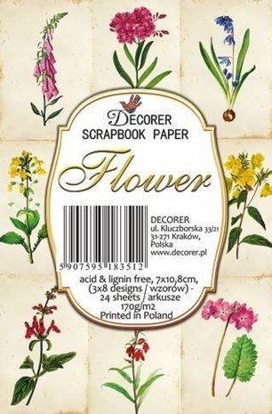 Decorer Flower Paper Pack (7x10,8cm) (M54) Decorer Flower Paper Pack (7x10,8cm) (M54)