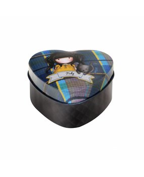 Gorjuss Tartan Ruby Heart Shaped Tin (828GJ01)