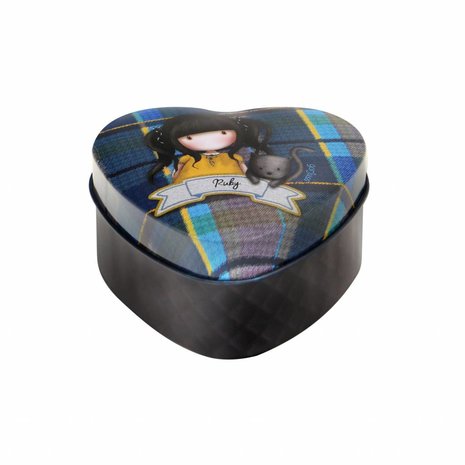 Gorjuss Tartan Ruby Heart Shaped Tin (828GJ01)